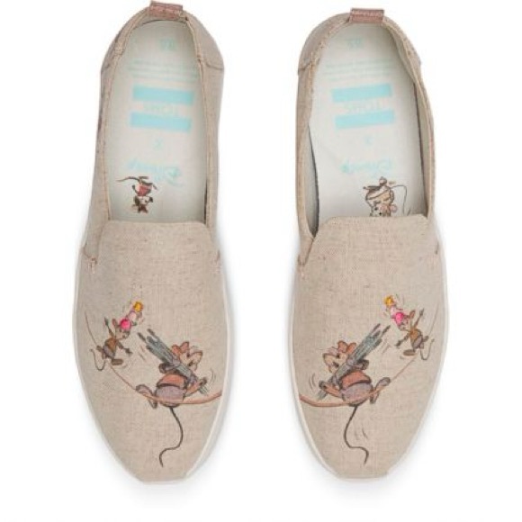 Toms Disney Cinderella Women's Canvas Flats - Cream with Character Design - Picture 1 of 7